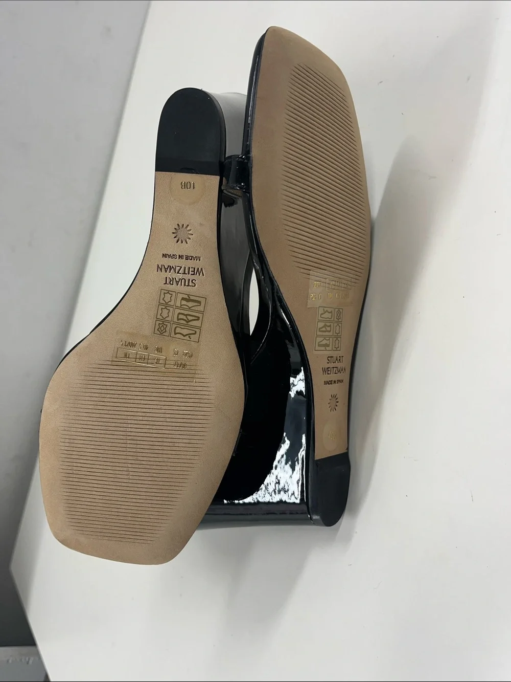 New Stuart Weitzman Nudistcurve 85 Wedge in Black Patent Leather Size 10